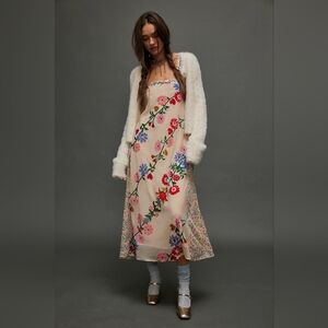Free People Dress, White Floral, Size L